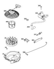 Flywheel, Ignition, And Starter Group Diagram and Parts List for 09P902-0009-H5 020000 - 09Z999 Briggs and Stratton Engine